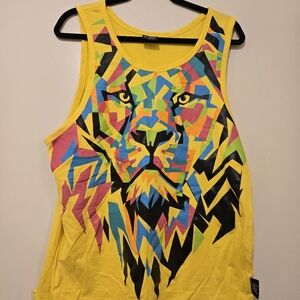 Colorful Geometric Lion Tank Top